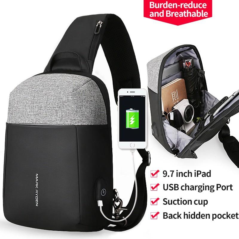 Túi Đeo Chéo Mark Ryden Chống Trộm Có Cổng Sạc Usb 2020