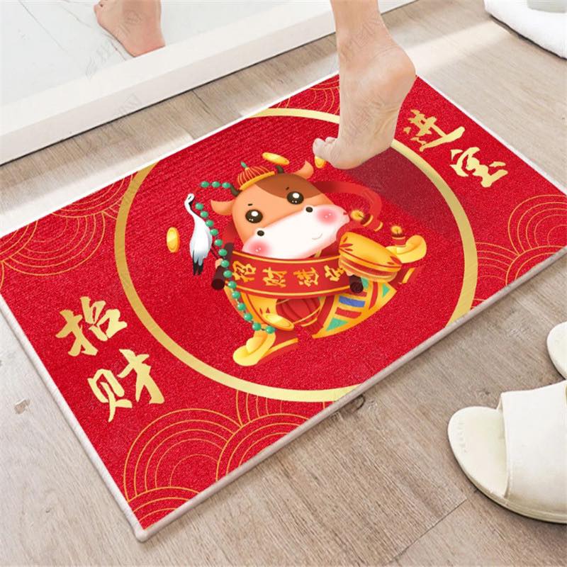 THẢM CHÙI CHÂN LÔNG MỊN HÌNH TRÂU CHO MÙA TẾT TÂN SỬU ( GIAO MẪU NGẪU NHIÊN)