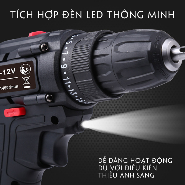 Bộ máy khoan, vặn vít không dây 36V, mẫu 2 pin