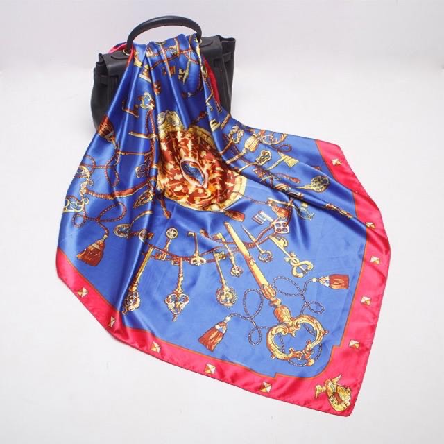 Khăn choàng cổ lụa vuông thanh lịch size 90x90cm Khăn bandana lụa quấn áo size lớn - Khanturban - F