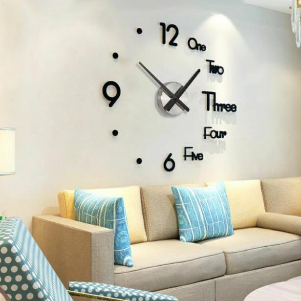 Đồng hồ dán tường 3D DIY phong cách hiện đại