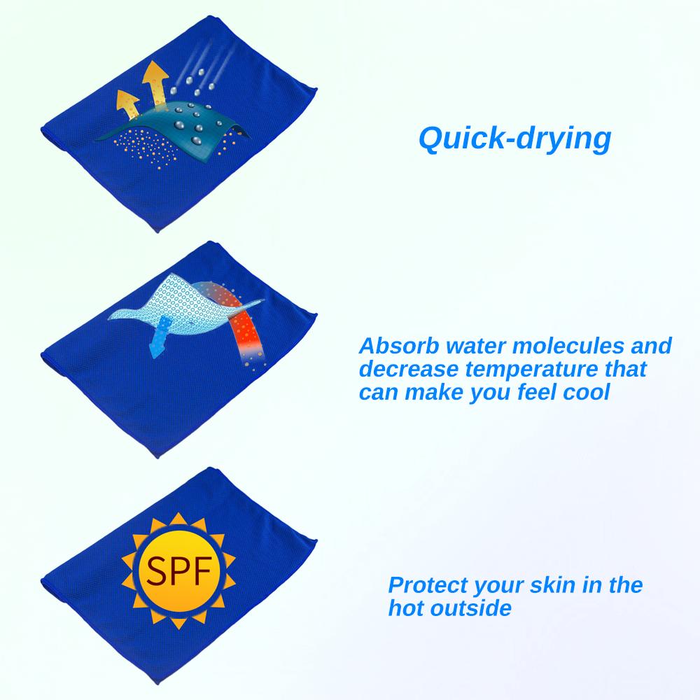 Khăn làm mát nhanh khô, Siêu thấm hút, Chống tia UV, thích hợp cho hoạt động thể thao