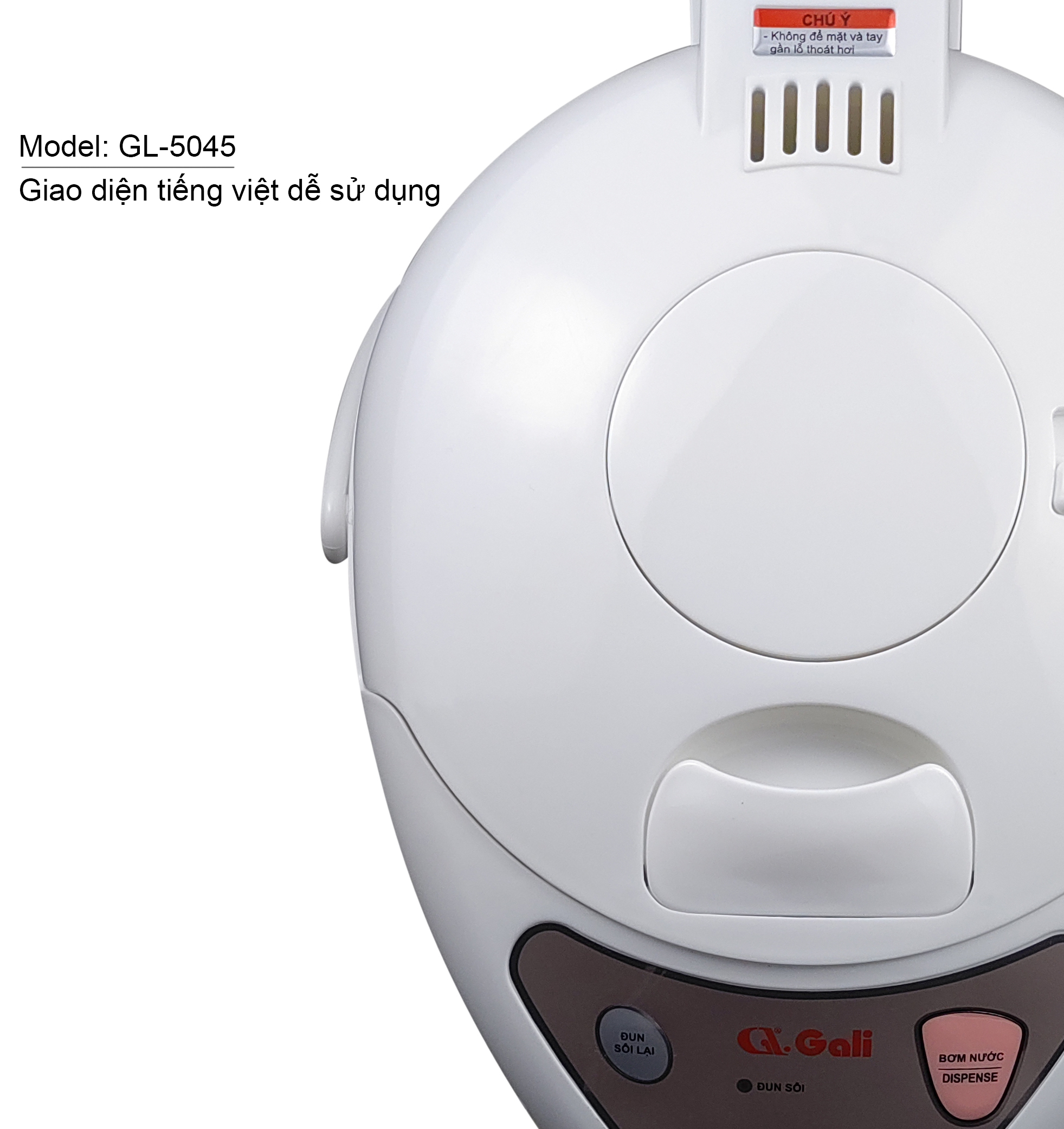 Bình thủy điện Gali GL-5045 dung tích 4.5 lít, phích cấu tạo 2 lớp thân ngoài nhựa, ruột inox 304, hàng chính hãng 100% Gali, bảo hành 24 tháng