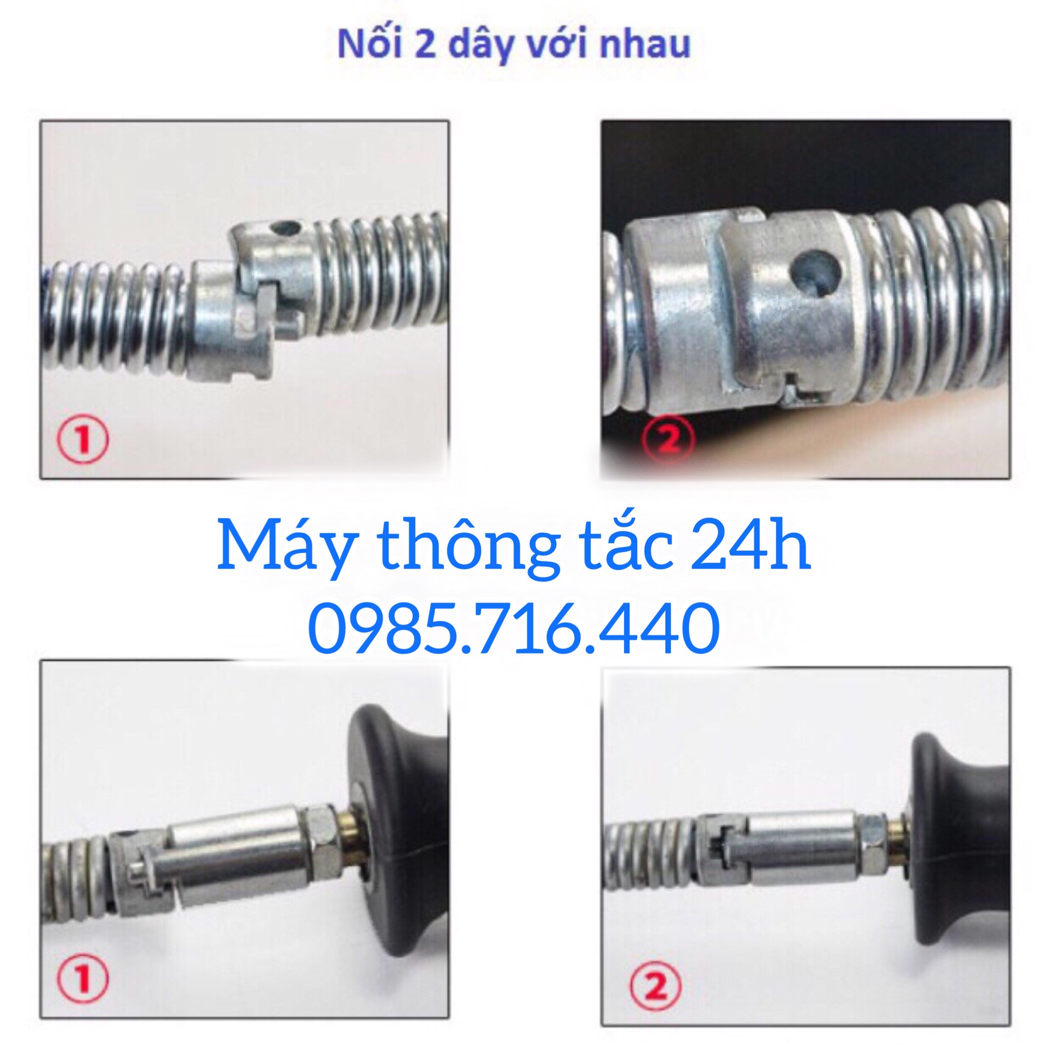 Dây thông tắc cống dùng tay quay(12m dây thông phi 16, 6 đầu thông, và 1 tay quay)