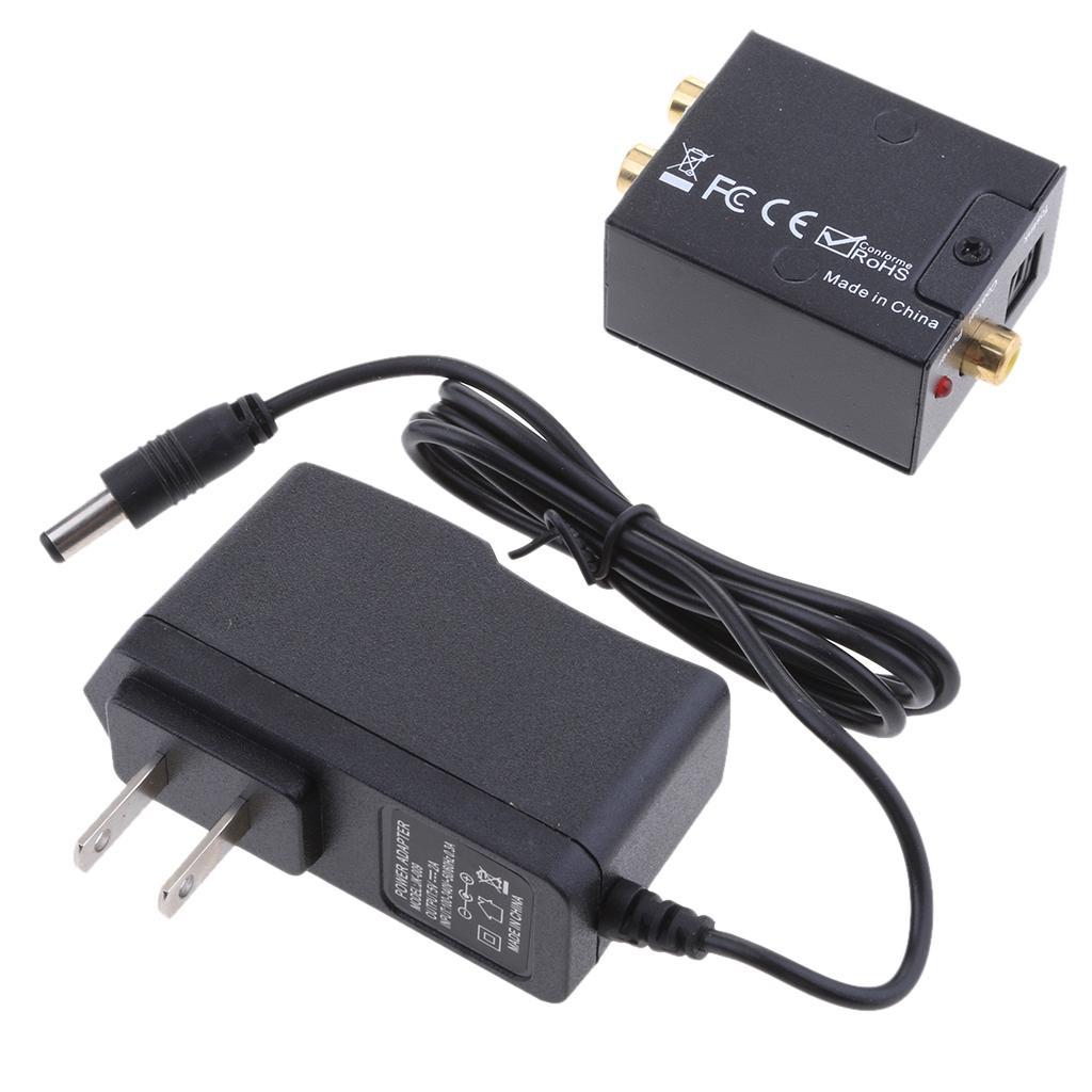 Digital Optical Coax to Analog RCA Audio Converter Adapter with US Plug