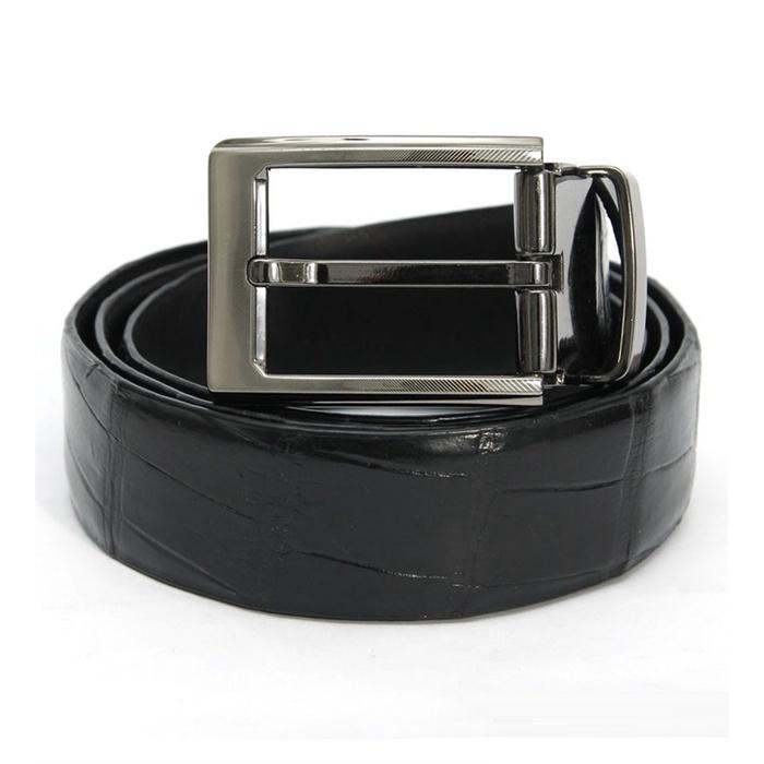 Thắt lưng nam da cá sấu Huy Hoàng đầu kim 3,5P màu đen, nâu đất, vàng bò, nâu đỏ HT4213-14-15-33