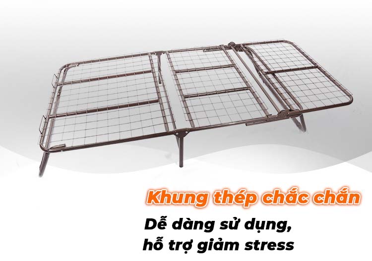 Giường ngủ gấp gọn tiện lợi Belto màu nâu, Có thể gấp đôi cất gọn, Rộng 80/90Cm, Chính Hãng NIKITA