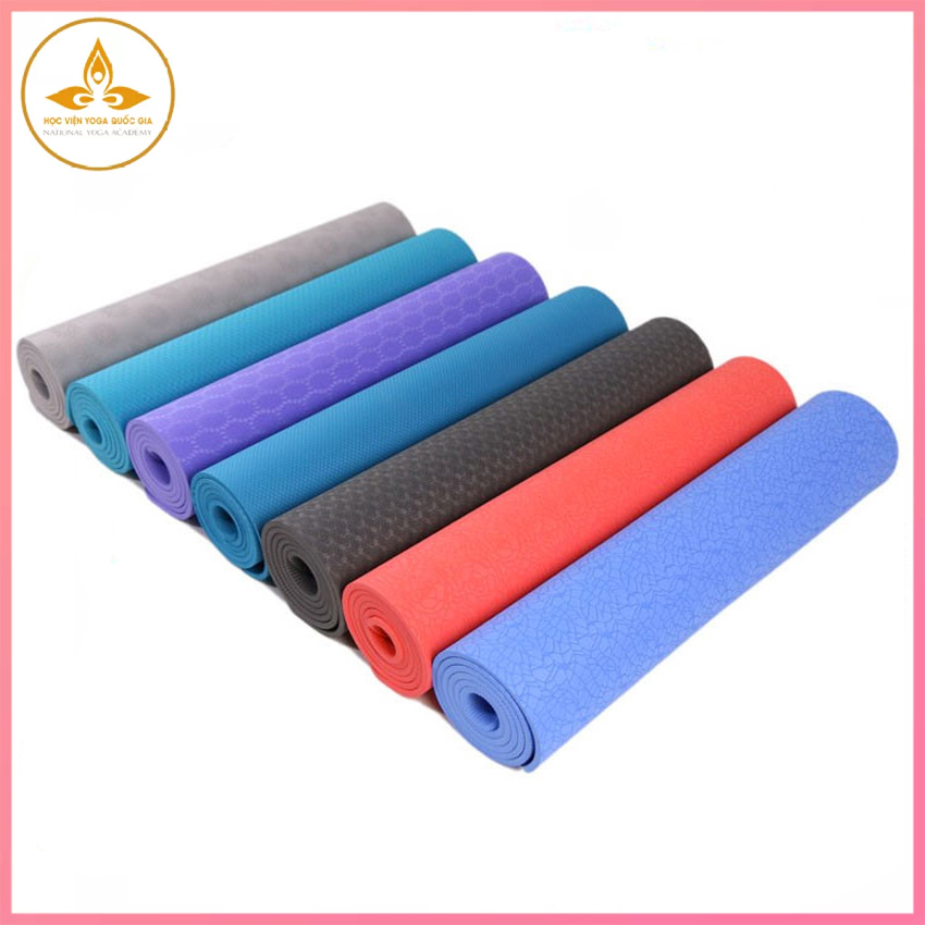 Thảm Yoga TPE 1 Lớp 8mm Cao Cấp - YOGA QG, Độ Bám Cao, Chống Trơn Trượt, Mềm Mại, Thân Thiện Với Môi Trường, An Toàn Khi Tiếp Xúc Với Da - Hàng chính hãng