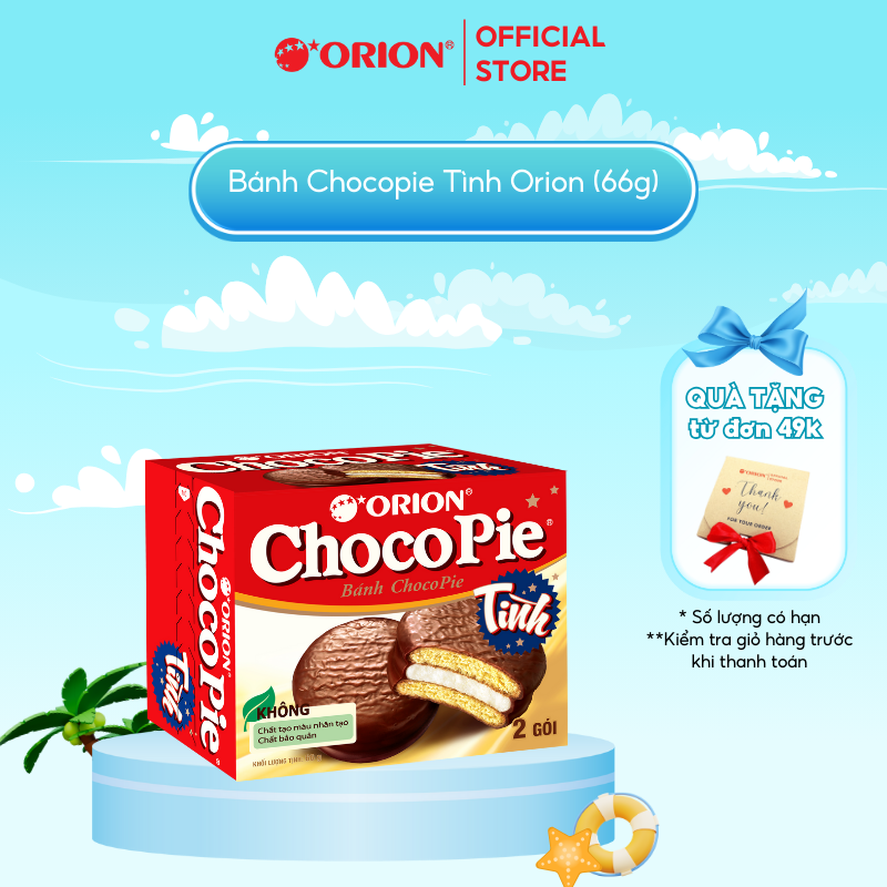 Hộp 2 gói bánh CHOCOPIE TÌNH Orion 66g (33g x 2 gói/hộp)