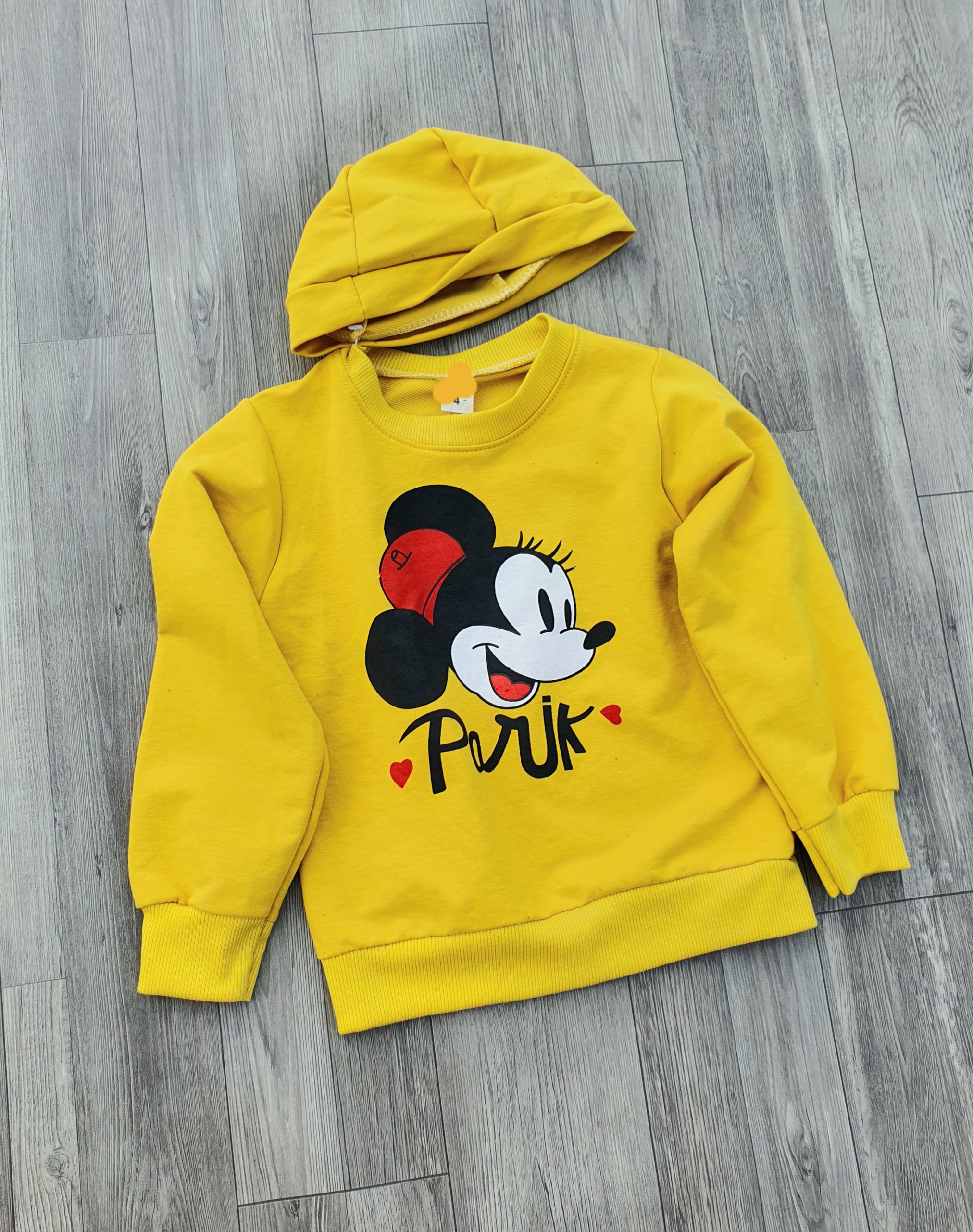 Áo thun dài tay kèm nón hình Mickey cho bé từ 12-17kg chất cotton mềm mát