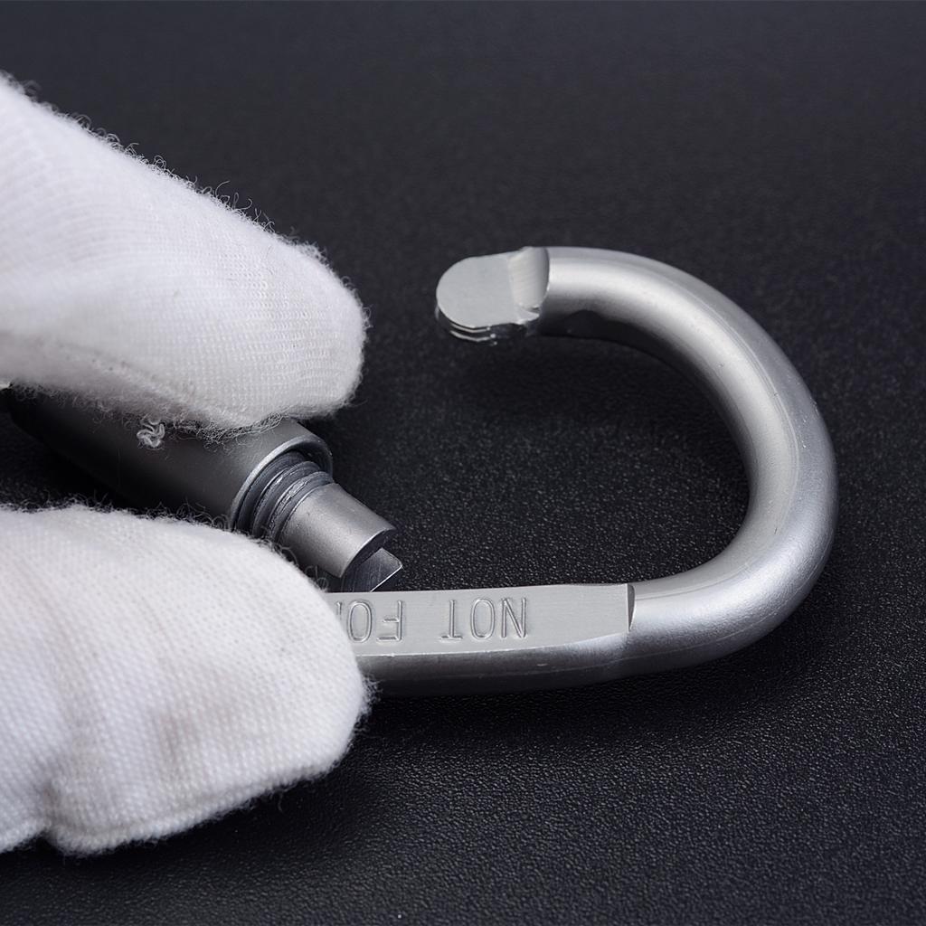 3pcs Tin Alloy D Type Carabiner Keychain Buckle Screw Locking Hook Outdoors