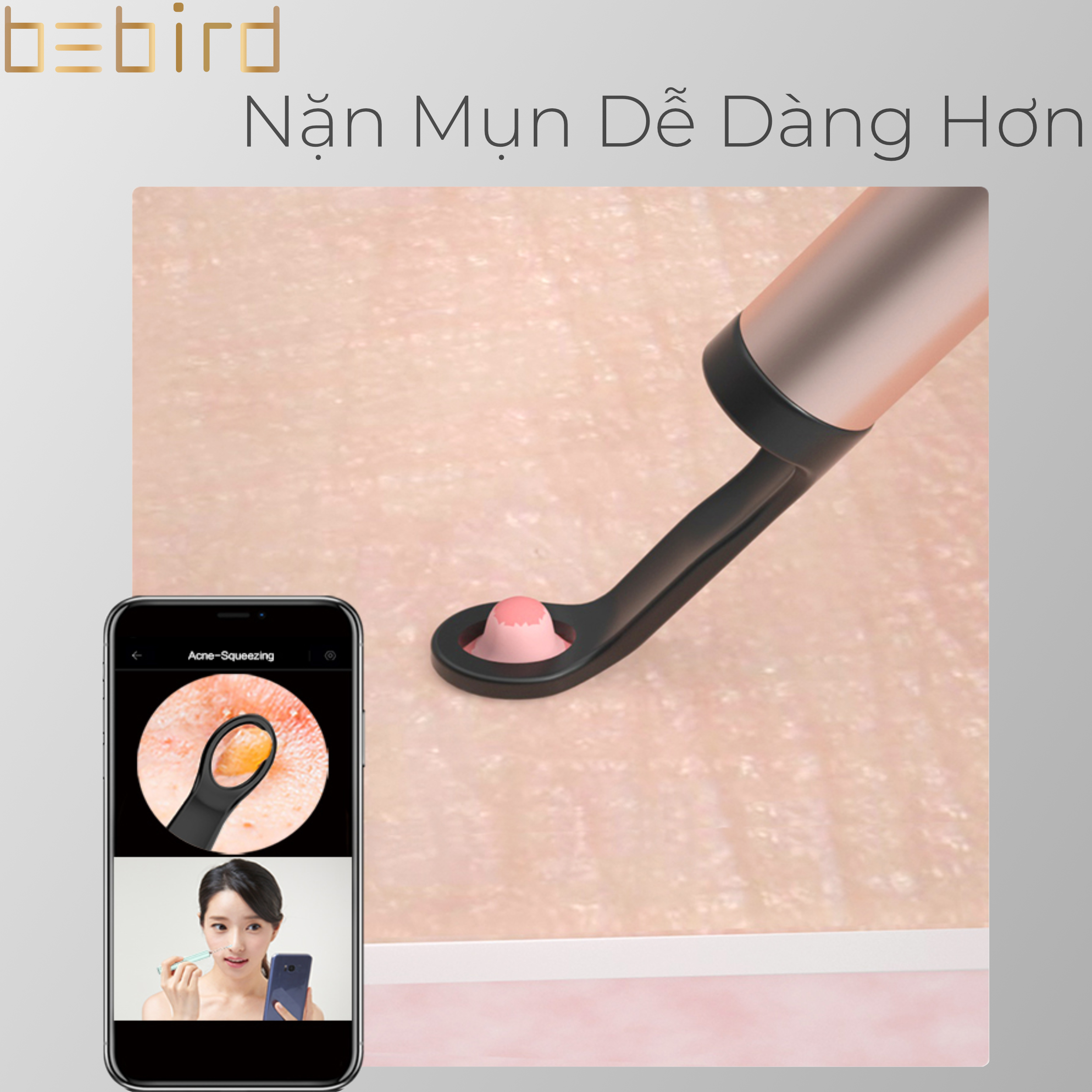 Ngoáy Tai Thông Minh Bebird T15 - Máy ngoáy tai kèm camera, phiên bản cải tiến với tính năng nặn mụn