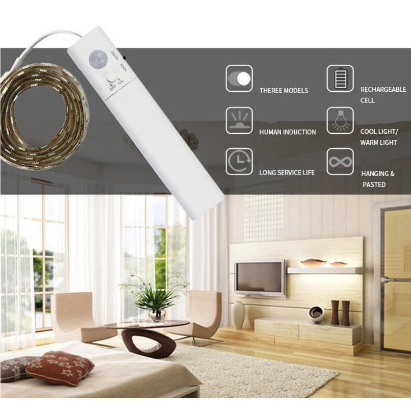Đèn LED dây viền trang trí cảm ứng Hồng Ngoại 3000k 1,5M sử dụng trong nhà