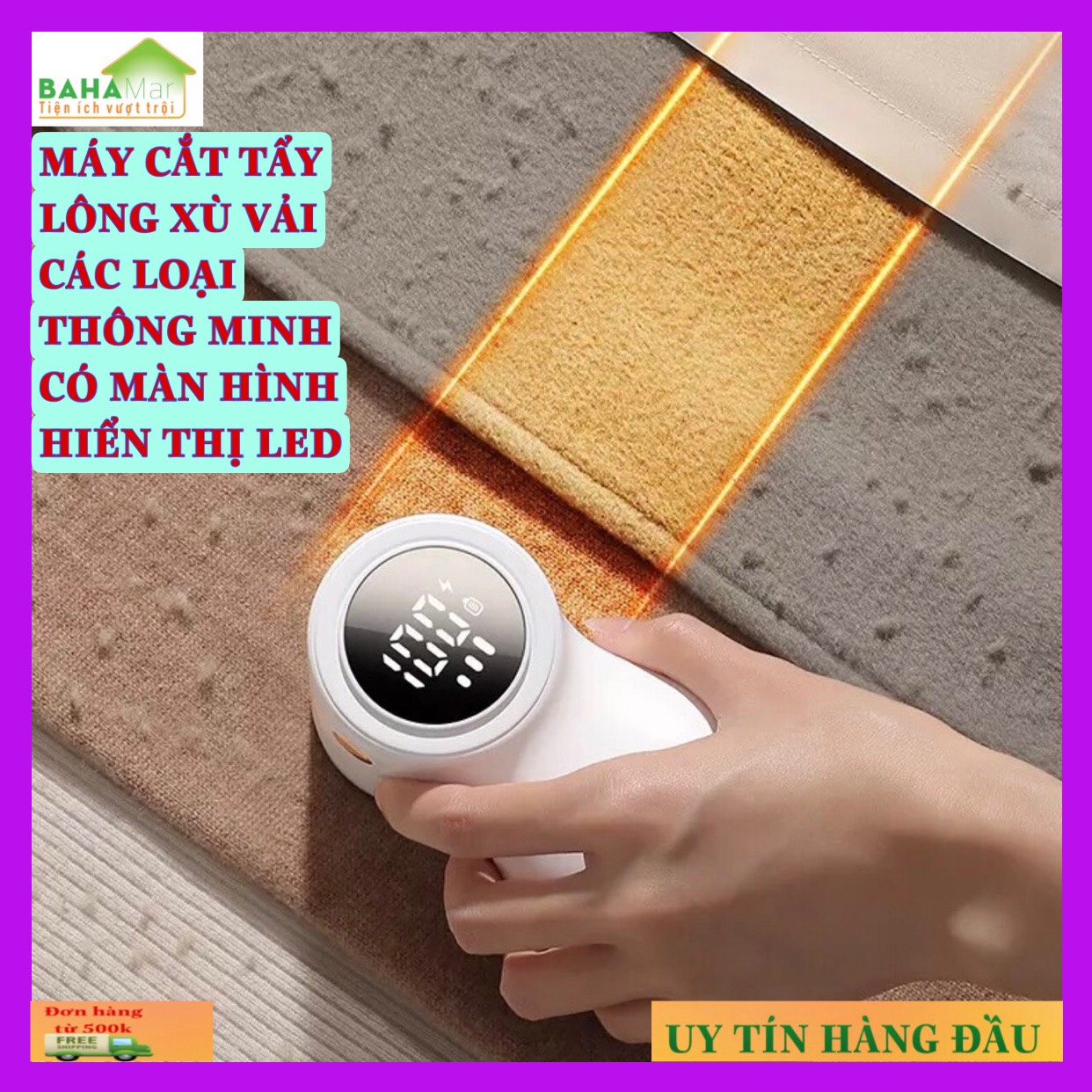 MÁY CẮT TẨY LÔNG XÙ VẢI CÁC LOẠI THÔNG MINH CÓ MÀN HÌNH HIỂN THỊ LED "BAHAMAR" Điều chỉnh 3 tốc độ, thích hợp cho váy, áo len, áo len áo khoác, khăn quàng cổ, ghế sofa, búp bê, tất, và các loại vải khác