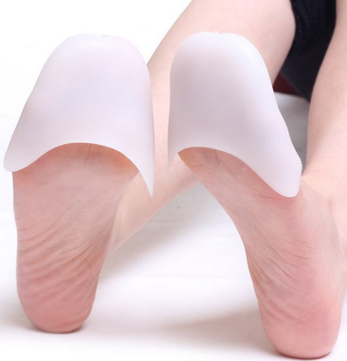 Bộ 2 cặp miếng đệm silicon mũi giày êm chân - Màu trắng