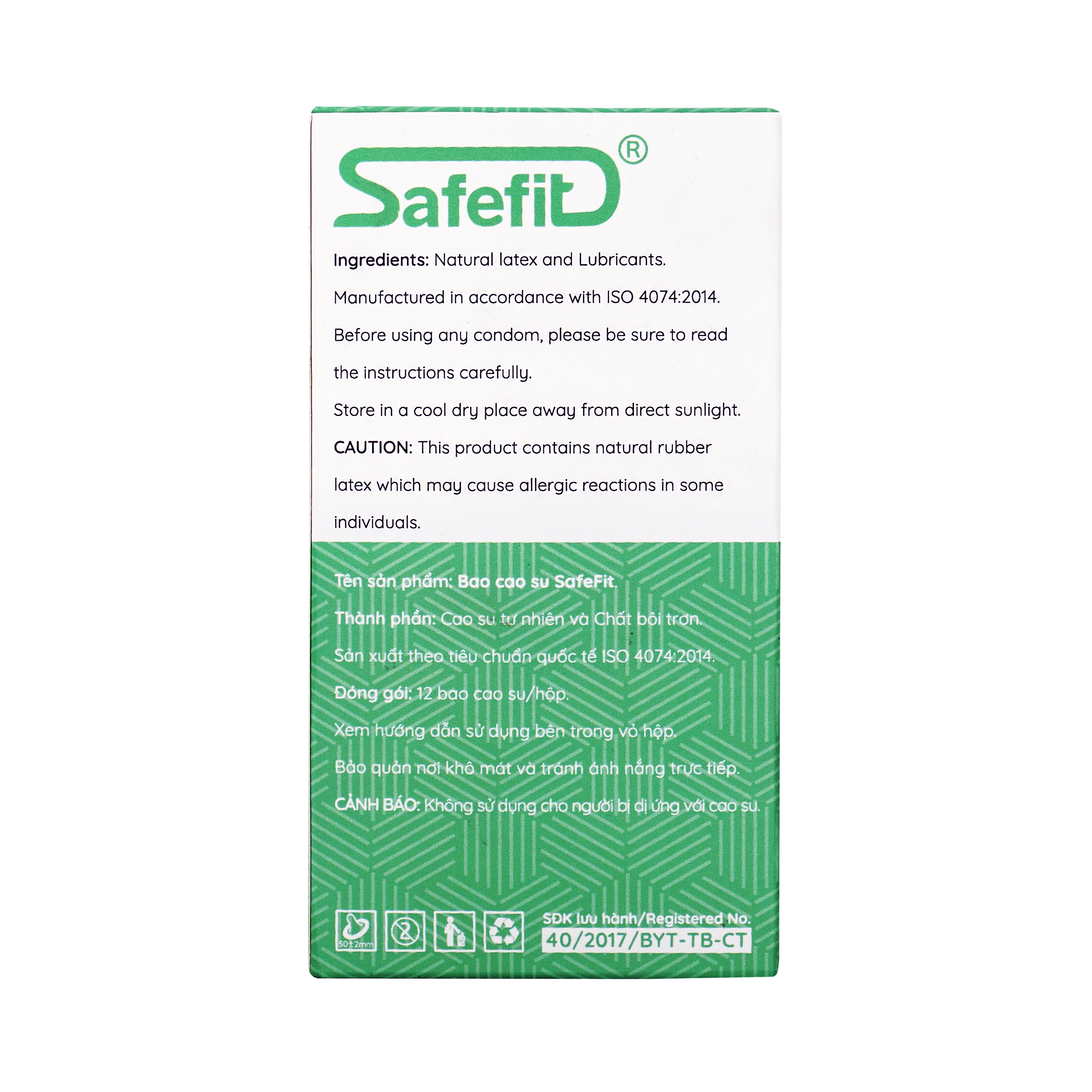 Bao cao su siêu mỏng Safefit Untrathin - hộp 12 chiếc