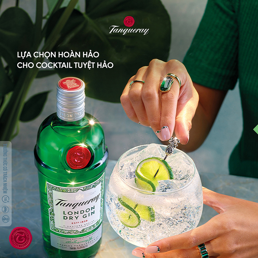Rượu Tanqueray London Dry Gin 47.3% 750Ml - Rượu Gin Hương Vị Trái Cây, Hoa Cỏ [Không hộp]