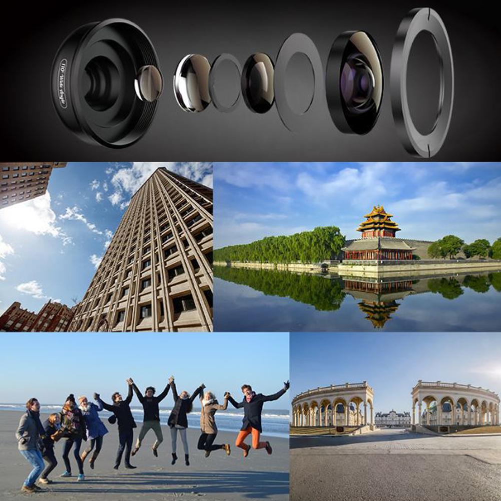 Portable Universal Clip-on External Lens Fill Light Lens 110° Wide Angle Macro Mobilephone Lens Auxiliary Wide Angle Lens