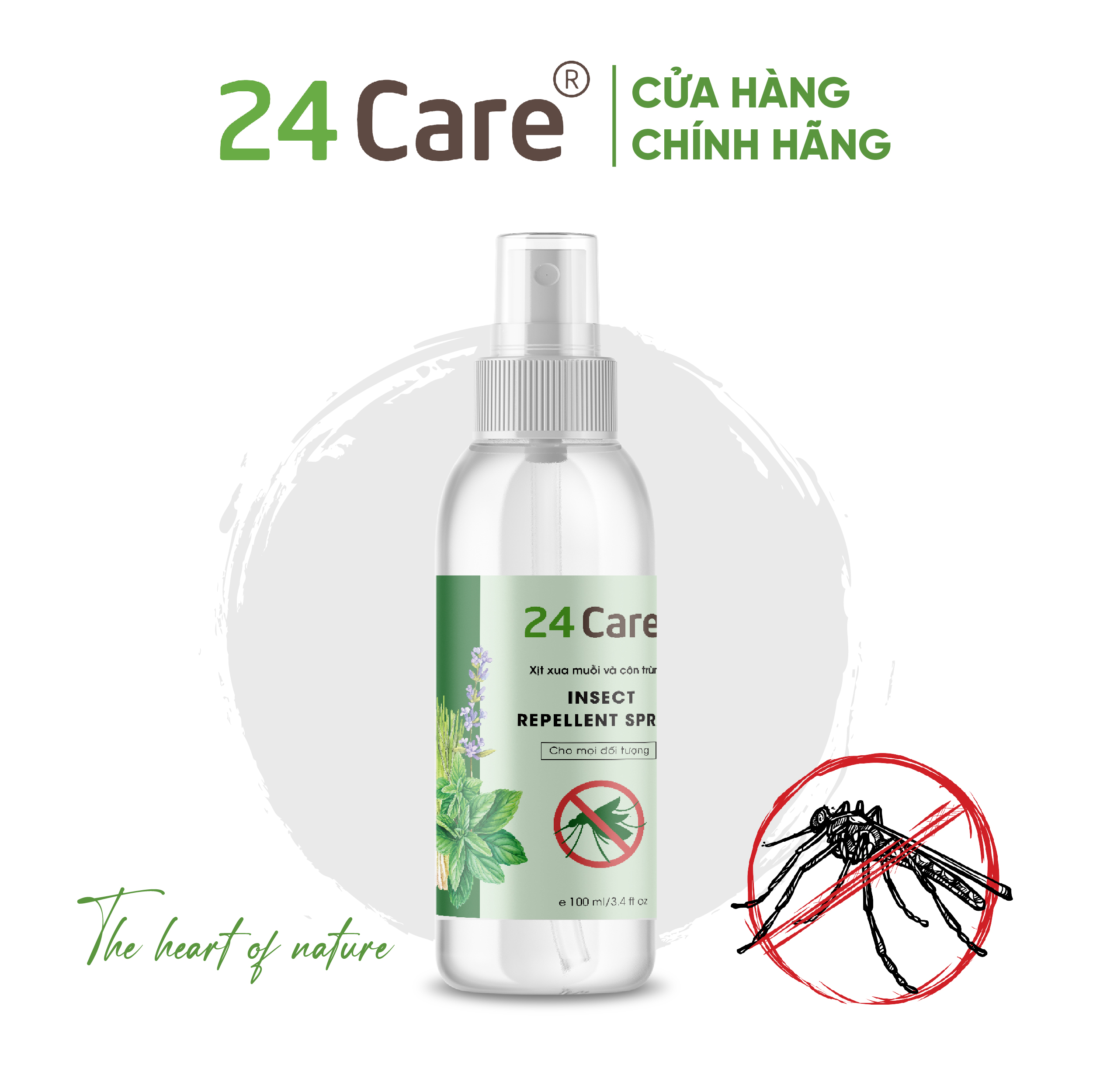 Tinh dầu xịt phòng 24Care diệt muỗi côn trùng 100ml - Thành phần từ Tinh dầu thiên nhiên