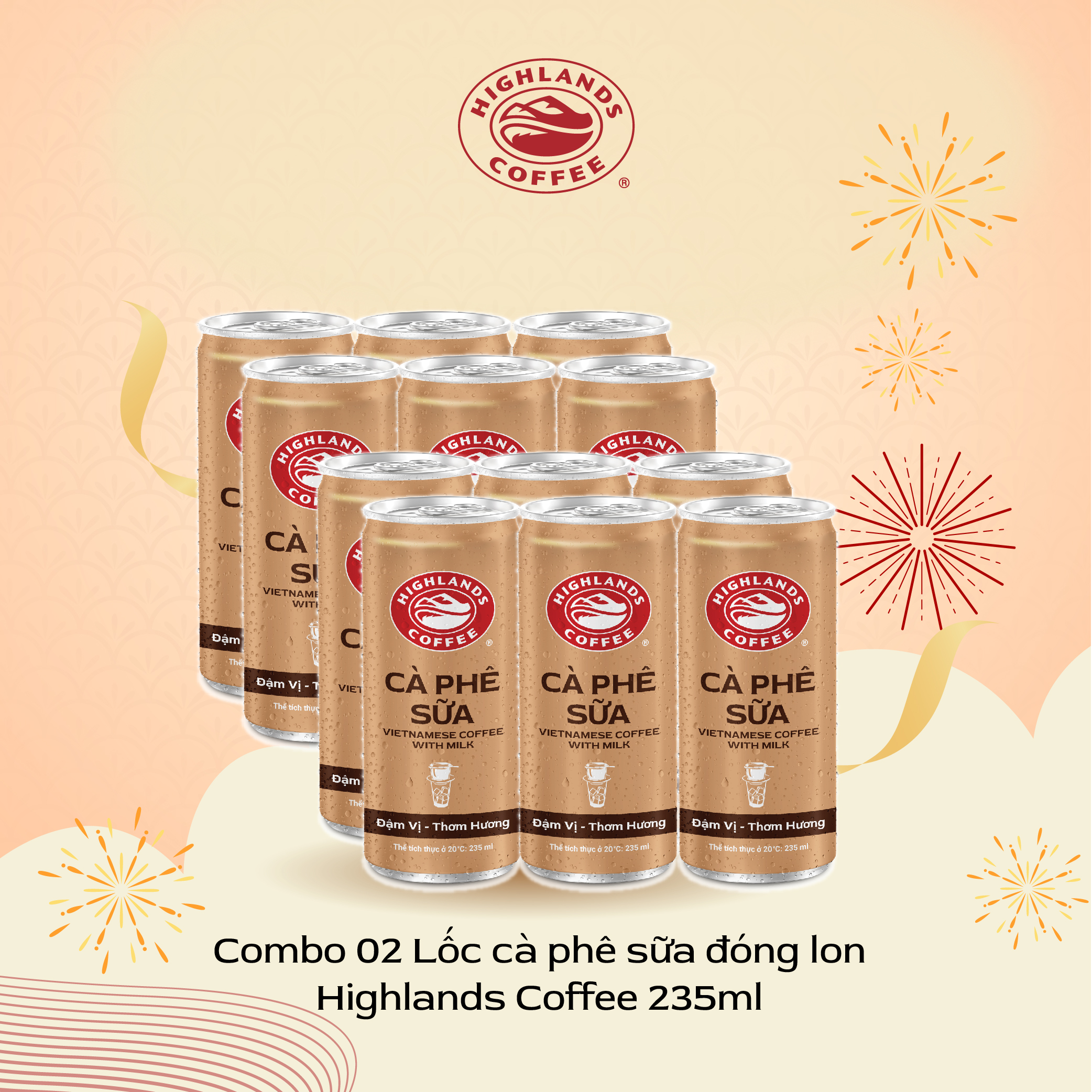 Combo 2 Lốc 6 Lon Cà Phê Sữa Highlands Coffee