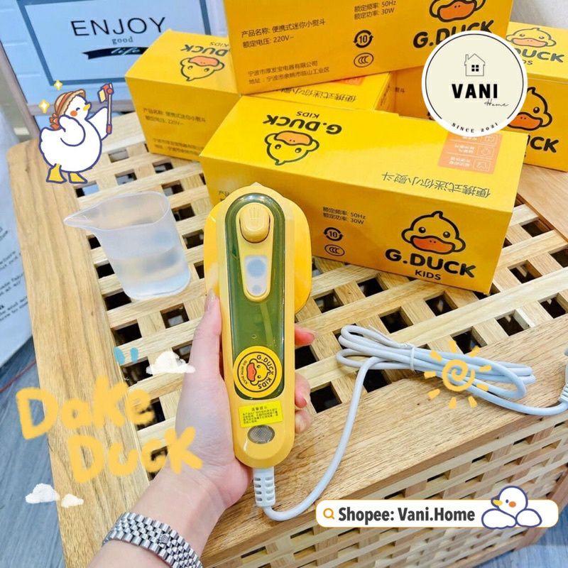 Bàn ủi mini du lịch cầm tay hình con vịt vàng G. DUCK hottrend - Bàn là hơi nước du lịch con vịt vàng mẫu mới 2021.