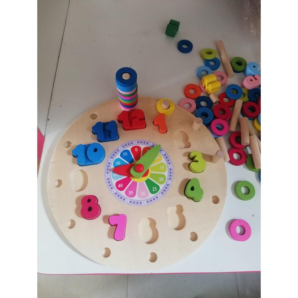 Đồng Hồ Cột Tính HCM-GIÁ SỈ Đồ Chơi Gỗ Montessori ,Màu Sắc Đẹp,Luyện Kỹ Năng Tay,Học Màu Sắc,Số Đếm