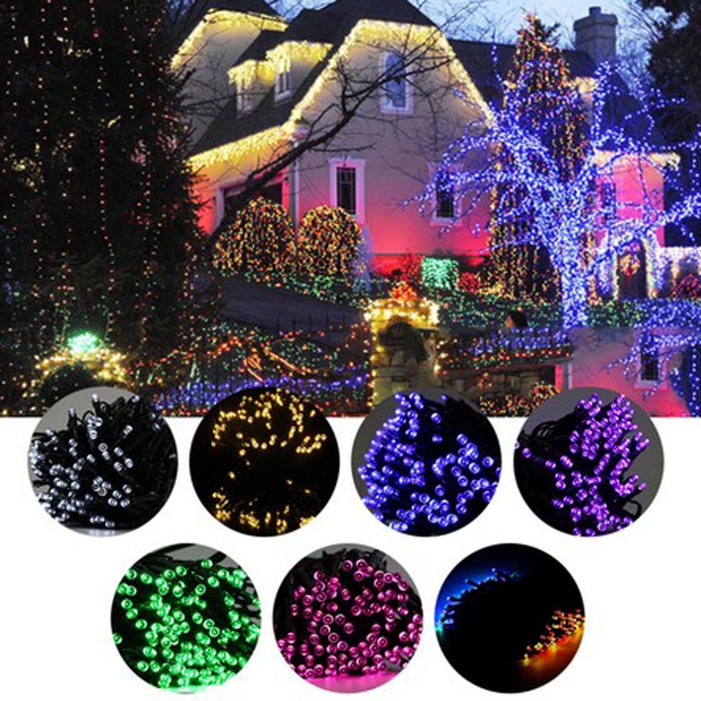 Solar Powered 200 Blue LEDs String Fairy Tree Light Outdoor Wedding Party
