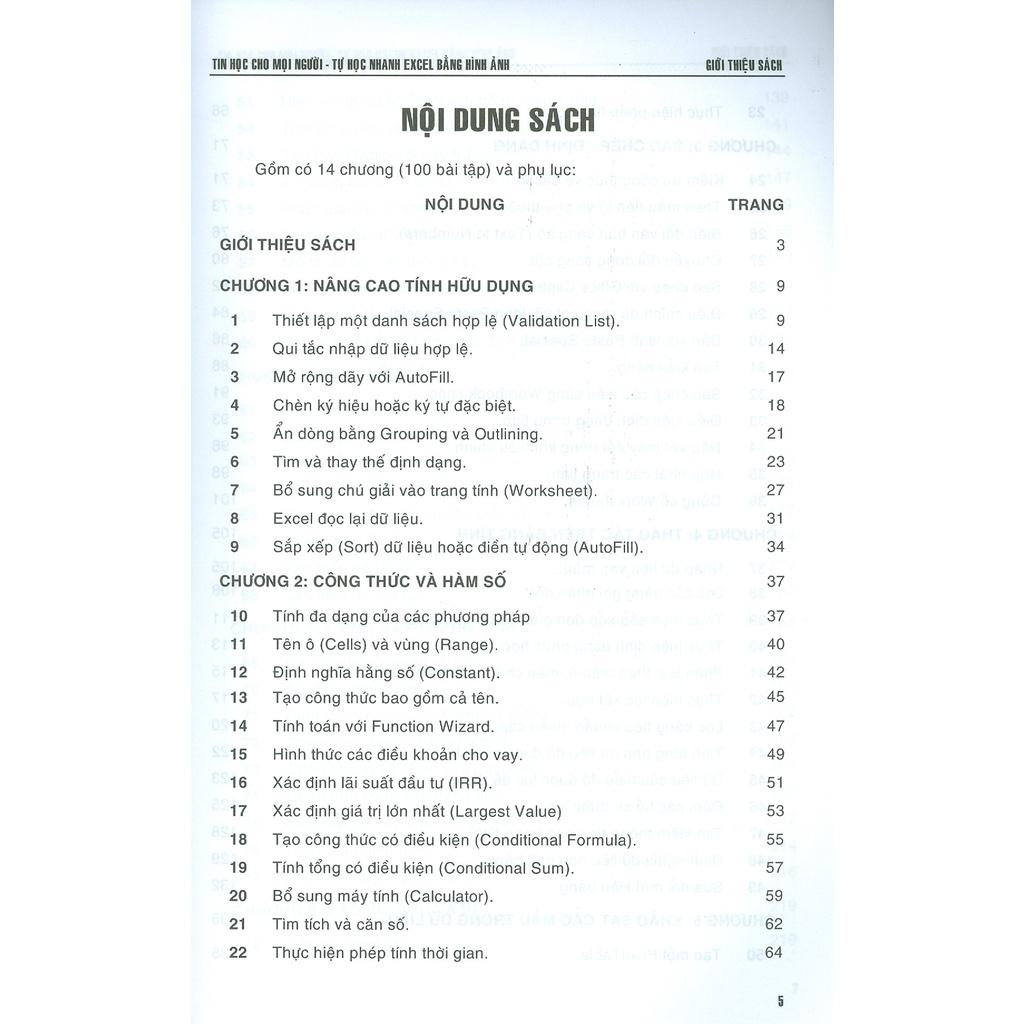 Tin Học Cho Mọi Người - Tự Học Nhanh Excel Bằng Hình Ảnh (Dùng Cho Các Phiên Bản 2021-2019-2016-2013)