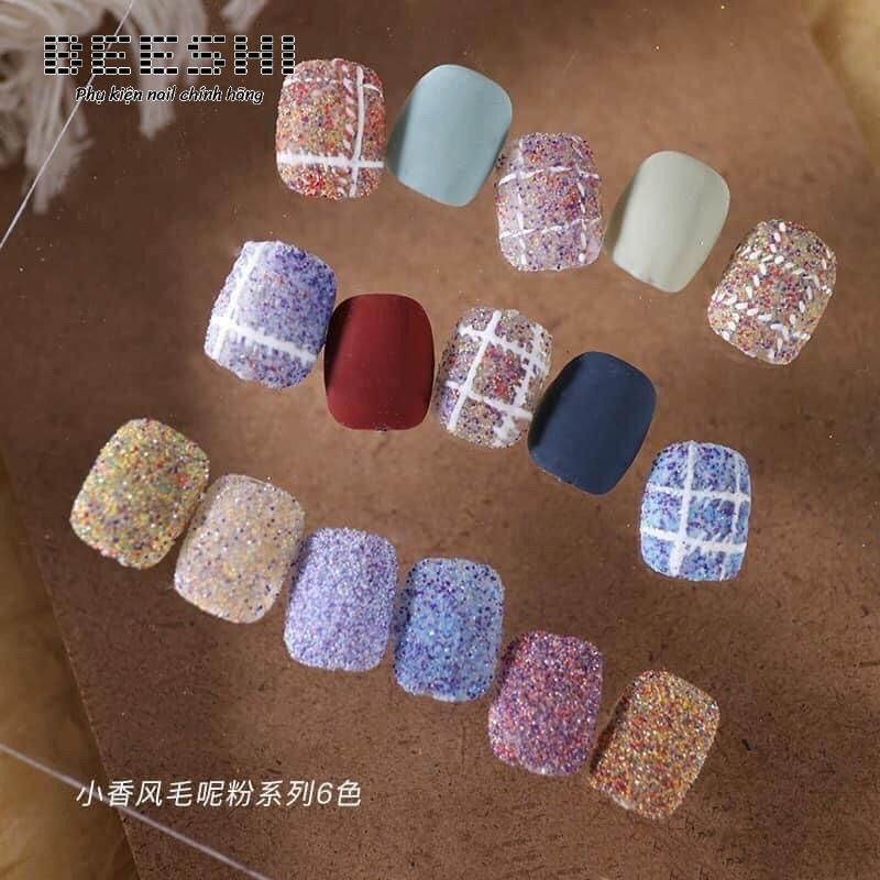 Nhũ dạ nail, nhũ kẻ dạ phong cách hàn quốc set 6 hũ- -beeshi shop nail