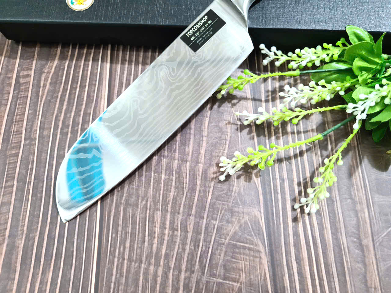DAO - DAO BẾP NHẬT BẢN SANTOKU THÉP DAMASCUS MÃ A7 DT116 nt topcomshop vn