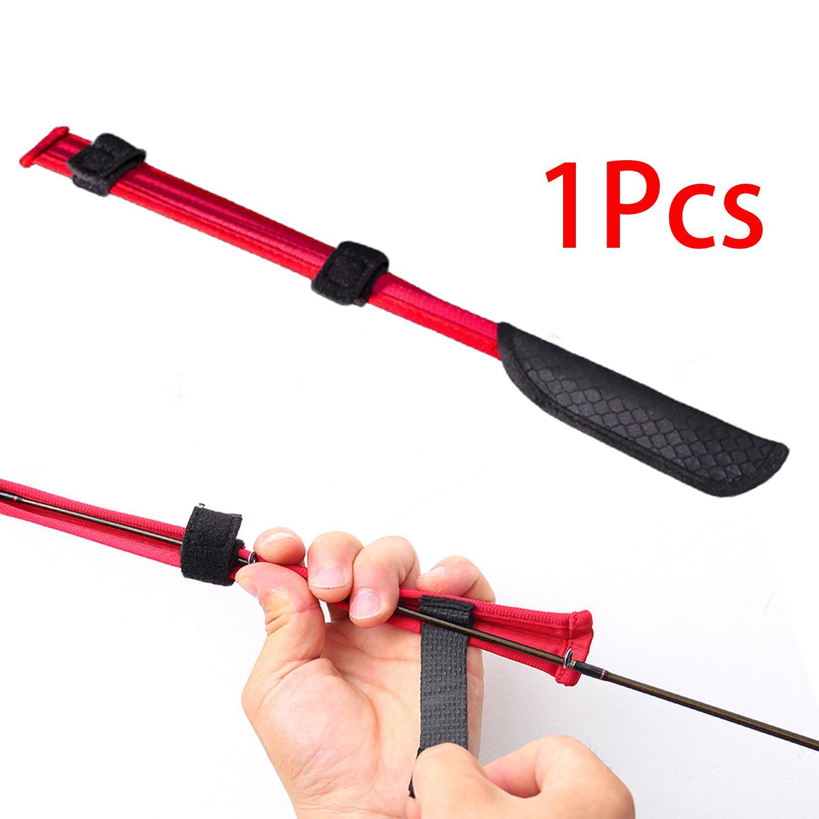 Carbon Fishing Pole Tip Cover Durable Case Rod Cover Tip Protector Surf Rods Storage Bag Adjustable Straps Portable Sleeve Protective Cover