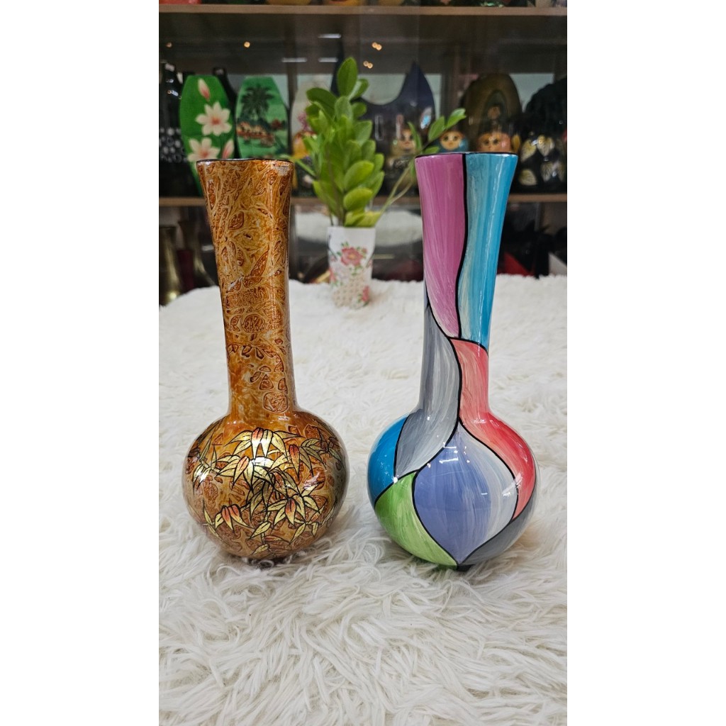 Bình Tỏi Sơn Mài Cao Cấp size 24x11 cm cắm hoa, trang trí kệ, bàn làm việc, quà tặng ý nghĩa