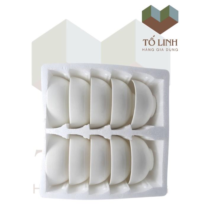 Bộ 10 chén cơm sứ trắng không hiệu 11.5cm,Combo 10 chén cơm sứ trắng