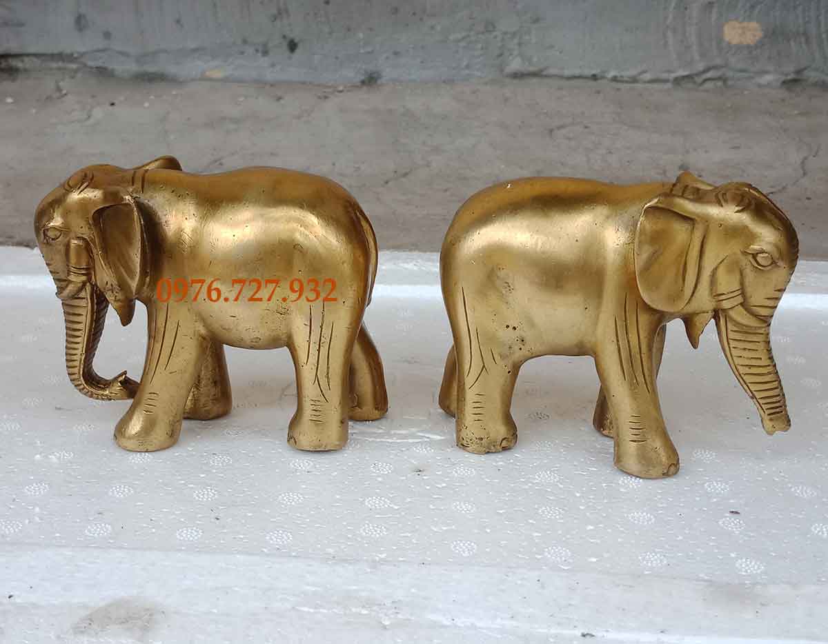 Đôi voi phong thủy bằng đồng, voi phong thủy, vật phẩm phong thủy