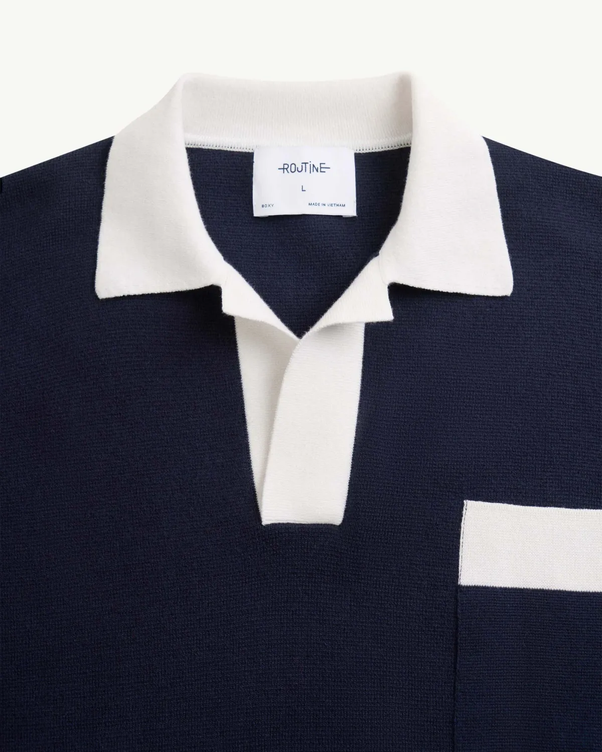 Áo Len Polo Nam Dệt Kim Tay Ngắn Cotton Phối Túi Form Boxy - ROUTINE 10F23KNI001R1