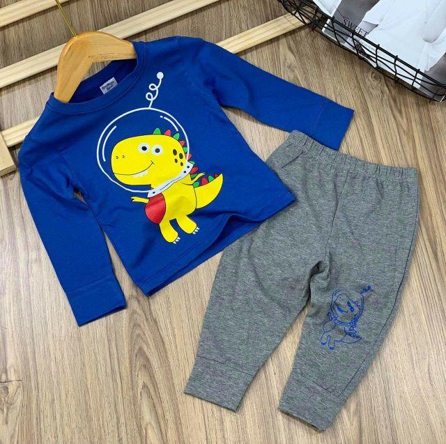 Bộ dài cotton 4c bé trai - Đồ bộ trẻ em