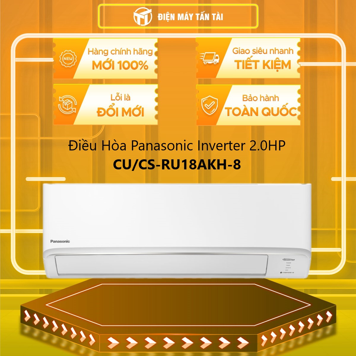 Máy lạnh PANASONIC 2HP CU/CS- RU18AKH- 8 - Hàng chính hãng - Model 2024- Chỉ giao HCM