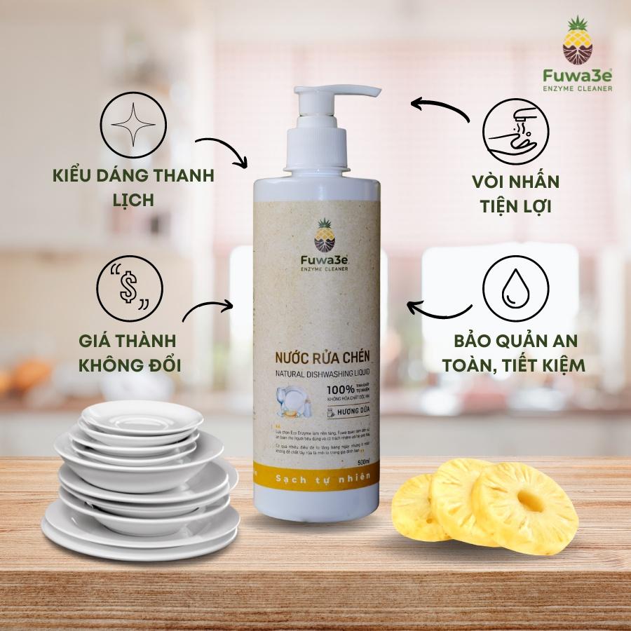 Nước Rửa Chén Hữu Cơ Fuwa3e Organic Enzyme Sinh Học 100ml An Toàn Cho Bé bảo Vệ Da Tay