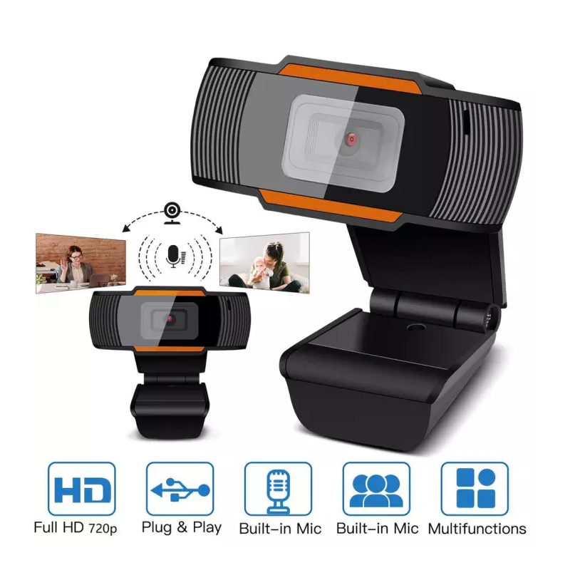 Webcam máy tính có mic HD 720P kẹp màn, sử dụng cho Livestream, Học và Làm việc Online rõ nét - Hàng nhập khẩu