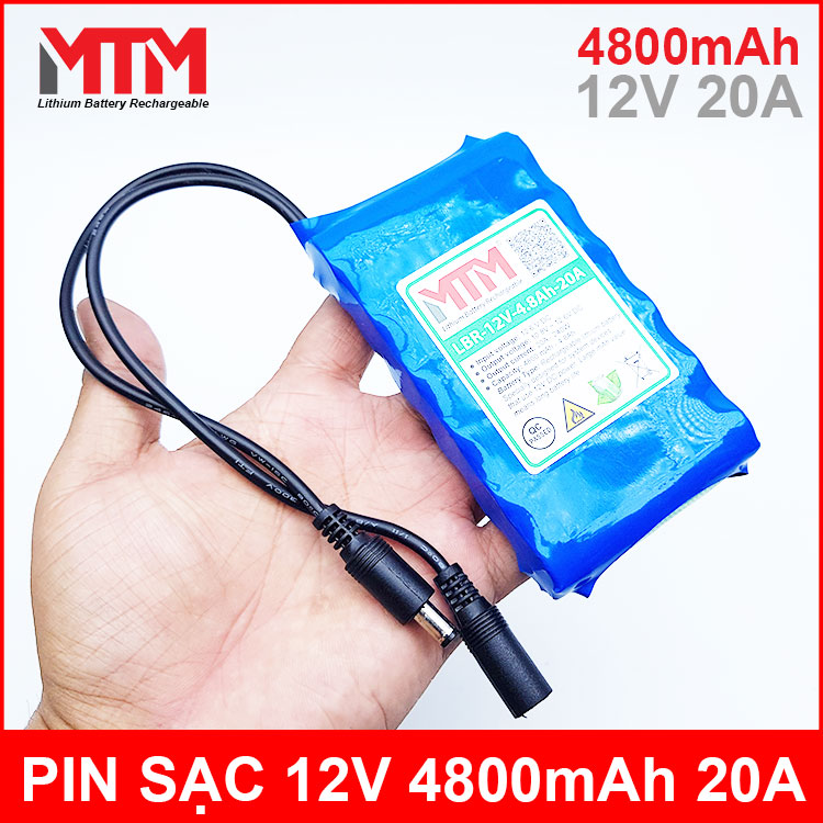 Pin sạc lithium 12V 4800mAh 3S chịu tải 20A MTM chính hãng