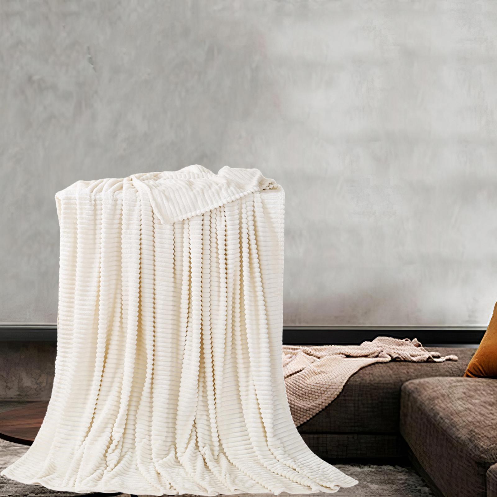 Plush Flannel Blanket Fleece Throw Blanket Nap Blanket Home Bedroom Home Beige