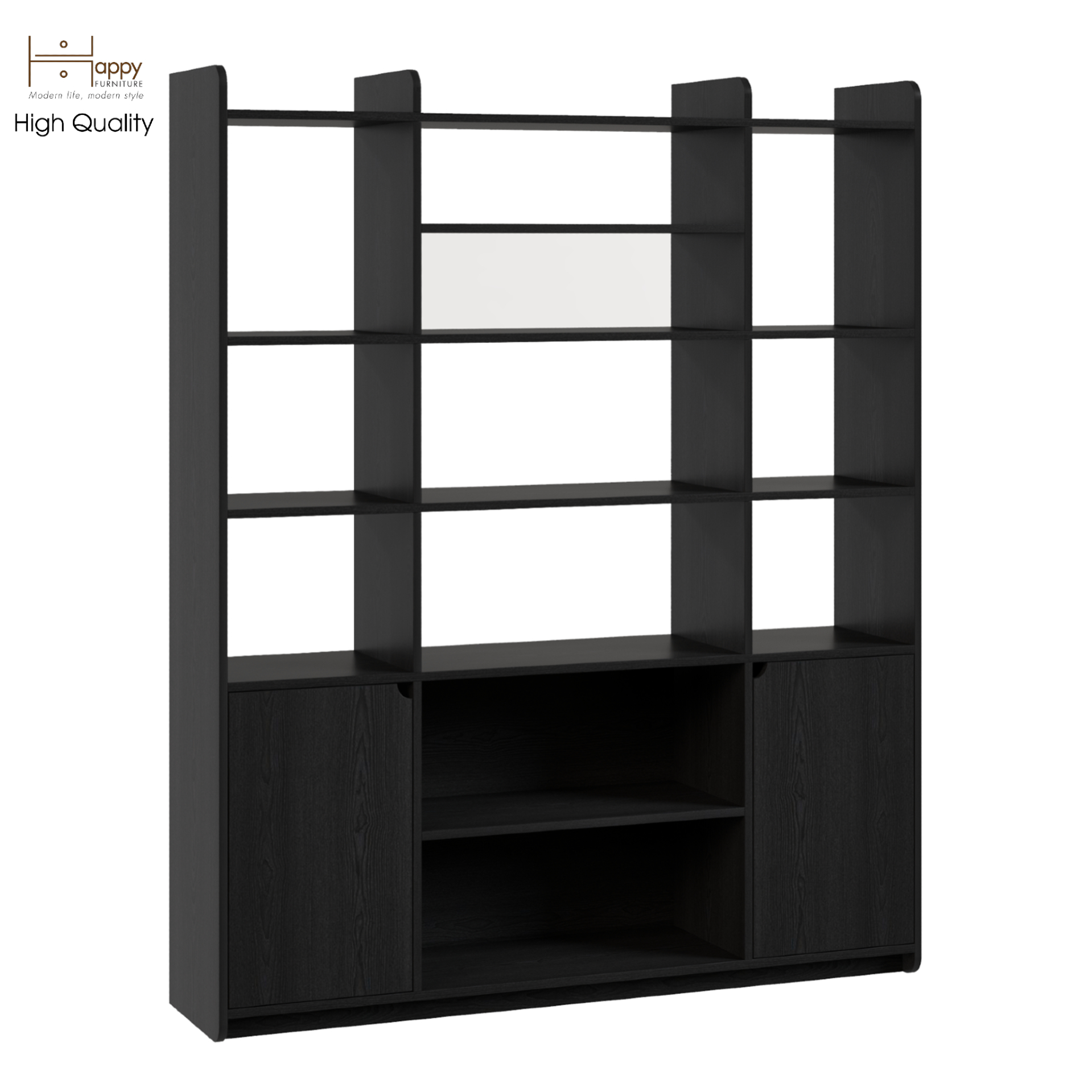 [Happy Home Furniture] CIRCLE, Tủ sách nhiều ngăn, 146cm x 35cm x 180cm (DxRxC),KSA_032