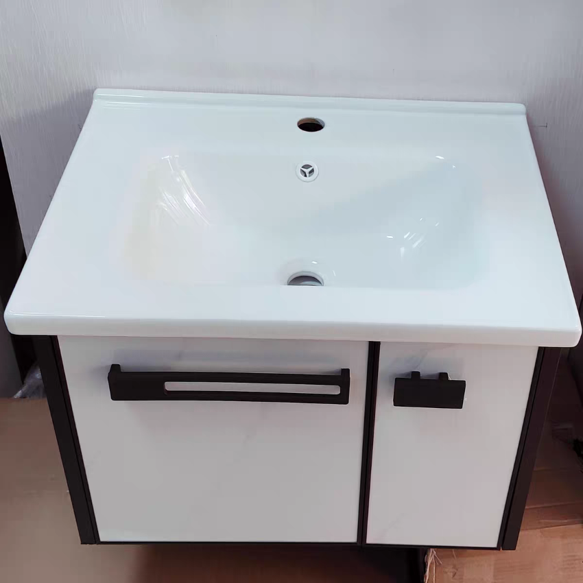 Bộ tủ lavabo treo tường bằng nhôm màu trắng kiểu dáng tinh tế