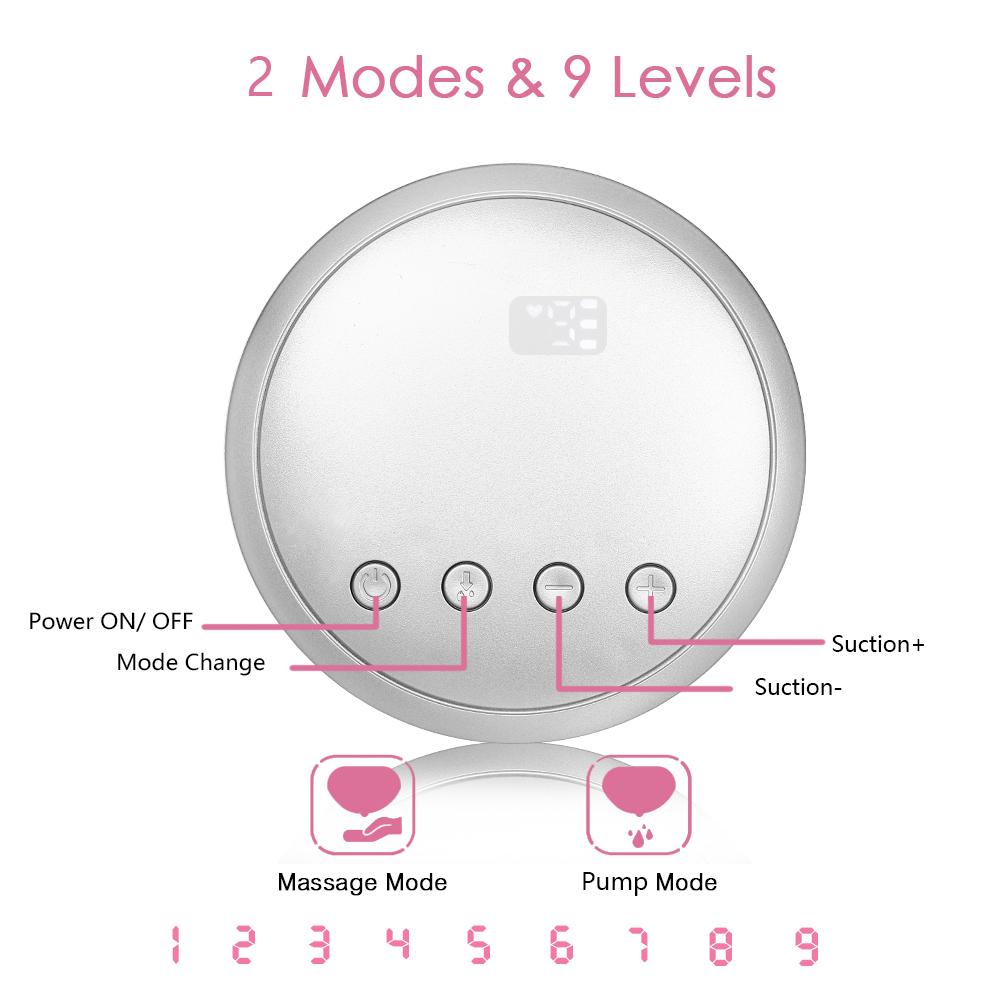 Máy hút sữa đôi cầm tay có thể sạc lại không BPA 9 Mức hút