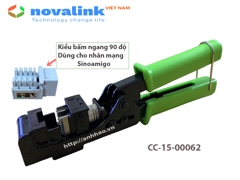 Kìm bấm nhân mạng 8 sợi (bấm 1 lần 8 sợi dây mạng) Novalink CC-15-00062 - Hàng nhập khẩu chính hãng, made in Taiwan, đủ thuế VAT, COCQ