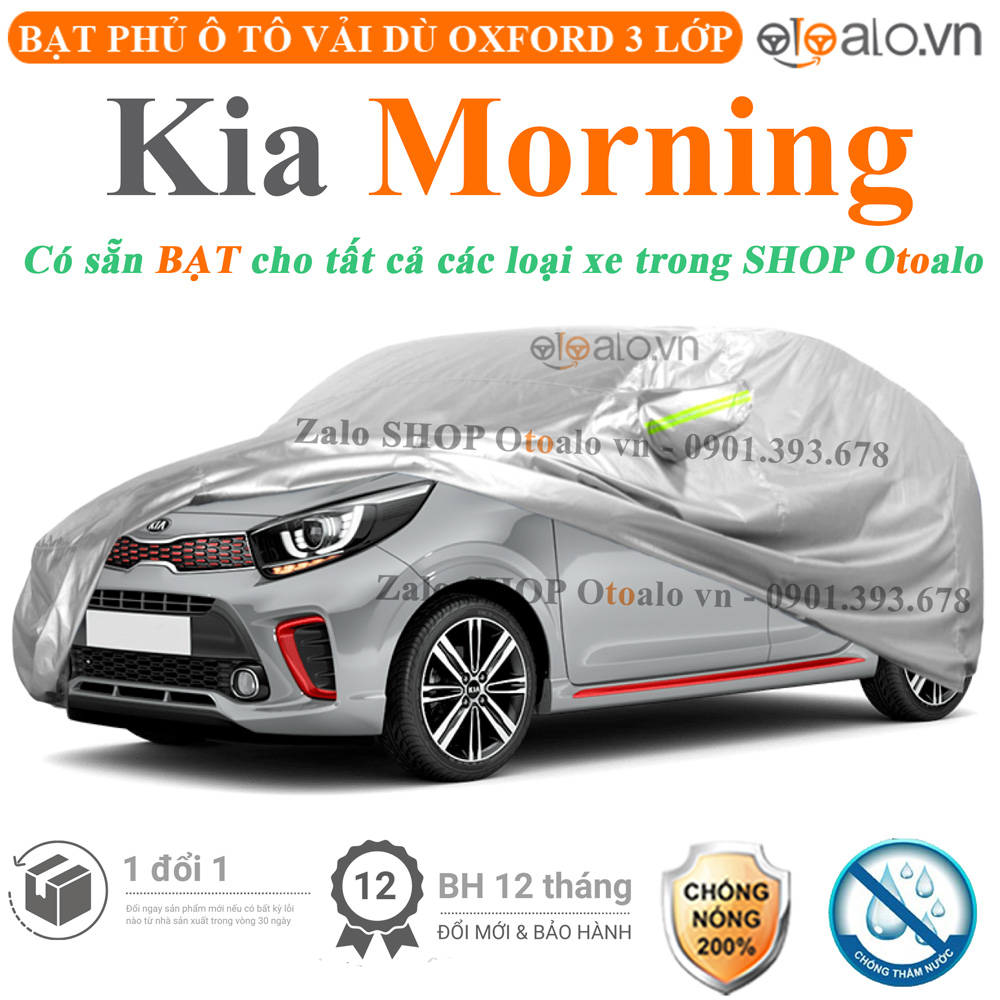 Bạt che phủ xe ô tô Kia Morning vải dù 3 lớp CAO CẤP BPXOT - OTOALO 