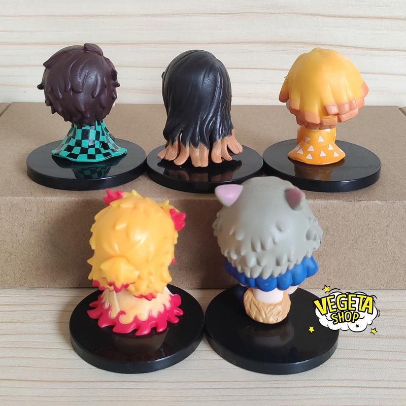 Mô hình Kimetsu No Yaiba - Mô hình thanh gươm diệt quỷ - Set 5 mẫu ngồi Tanjiro Nezuko Zenitsu Inosuke Rengoku - Cao 5cm