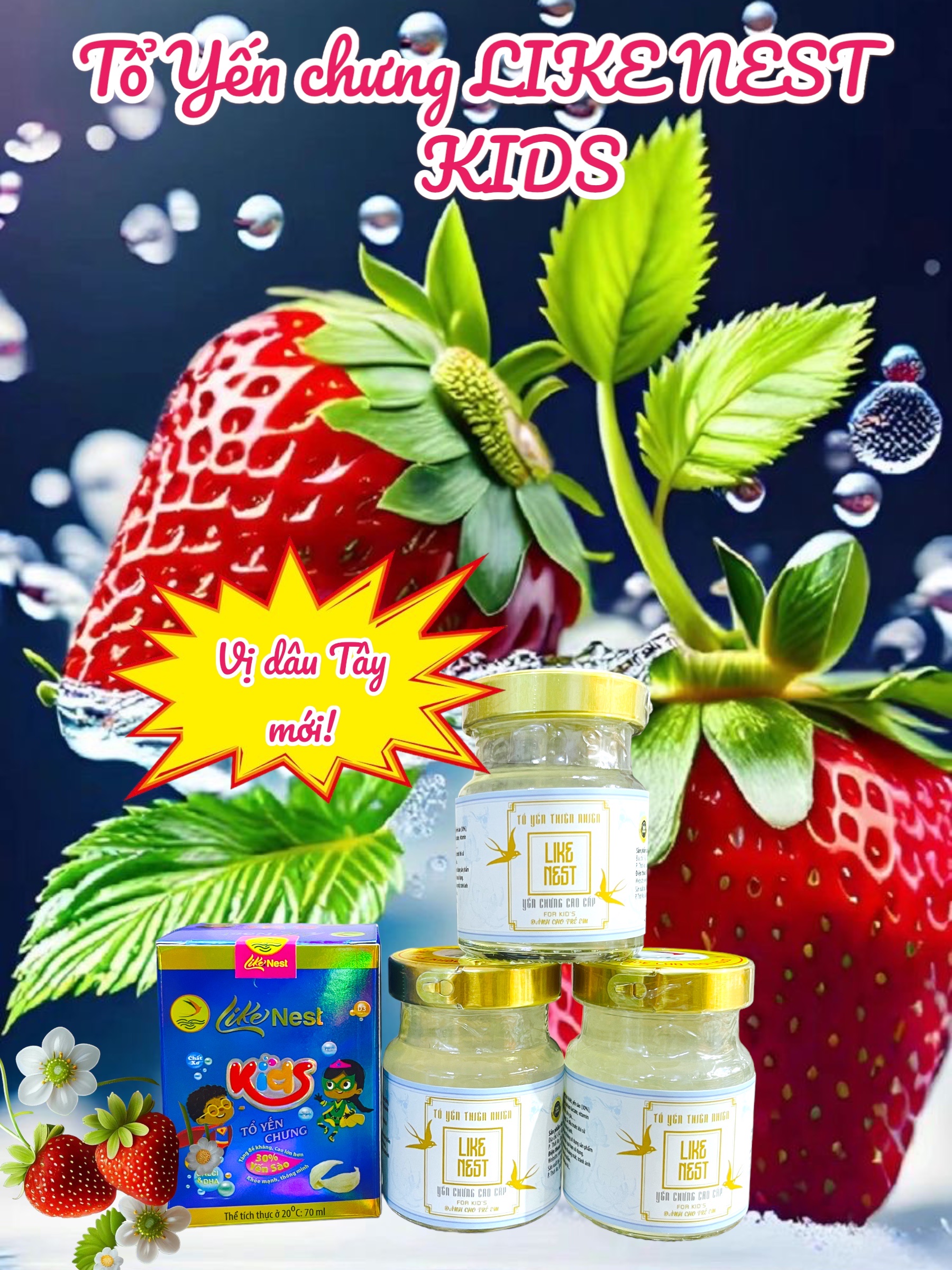Yến Chưng Cho Bé Kids Hương Dâu Like Nest