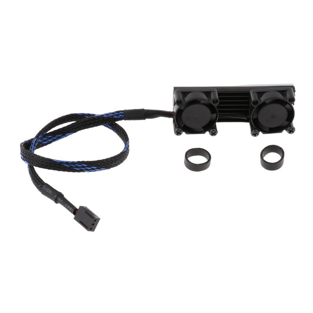 M.2 SSD NVMe 2280 3 Pin Dual Active Heatsink Cooler Radiator Fin Black
