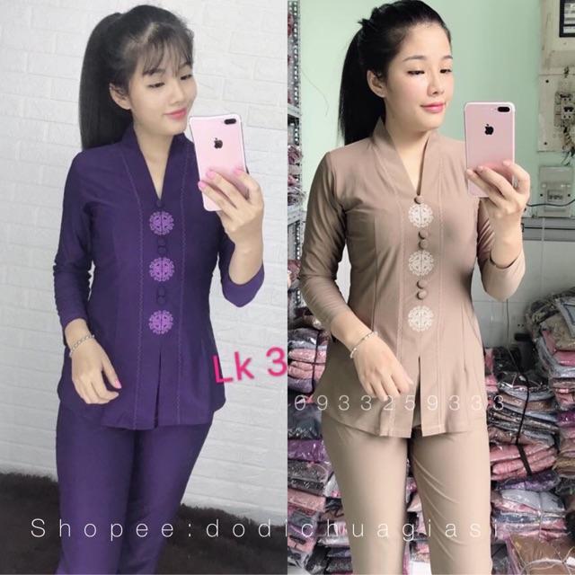 Đồ Lam Đi Chùa # Mẫu Lắc Đồng Tiền# Đồ Bộ #Quần Áo# Vải Thun Mát